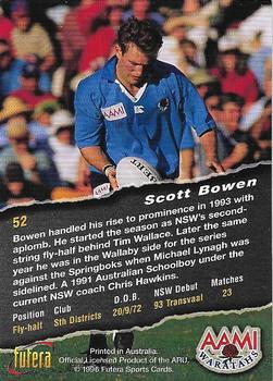 1996 Futera Rugby Union #52 Scott Bowen Back
